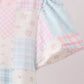 Pink patchwork floral tiered dress