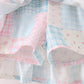 Pink Floral Print Checkered Skorts Set