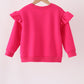Magenta bow sequin mom&me sweatshirt