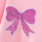 Pink bow sequin mom&me sweatshirt