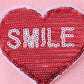 Pink heart love smile sequin fleece mom&me sweatshrit
