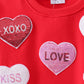 Red heart love smile sequin fleece mom&me sweatshrit