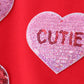 Red heart love smile sequin fleece mom&me sweatshrit