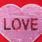 Red heart love smile sequin fleece mom&me sweatshrit