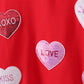 Red heart love smile sequin fleece mom&me sweatshrit
