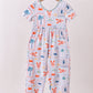 Coconut trees lobsters print bamboo jumpsuit