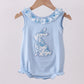 Blue bunny applique ruffle bubble