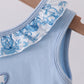Blue bunny applique ruffle bubble