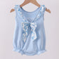 Blue bunny applique ruffle bubble