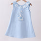 Blue bunny applique ruffle dress