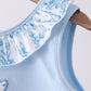 Blue bunny applique ruffle dress