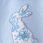 Blue bunny applique ruffle dress