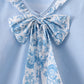 Blue bunny applique ruffle dress