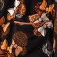 Brown character bamboo pajama set