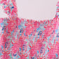 Pink floral smocked ruffle mom&me tiered dress