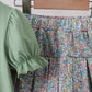Sage floral bunny applique skorts set