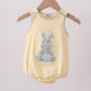 Yellow plaid bunny applique bubble