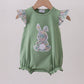 Sage bunny applique ruffle bubble