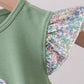 Sage bunny applique ruffle bubble
