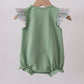 Sage bunny applique ruffle bubble