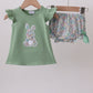 Sage bunny applique bloomer set