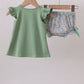 Sage bunny applique bloomer set