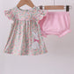 Floral bunny applique ruffle bloomer set