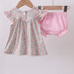Floral bunny applique ruffle bloomer set