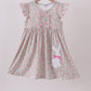 Floral bunny applique ruffle dress