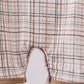 Brown bunny applique plaid romper