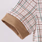 Brown bunny applique plaid romper