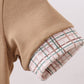 Brown plaid bunny applique bubble