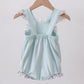 Blue floral bunny applique ruffle bubble