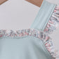 Blue floral bunny applique ruffle bubble