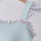 Blue floral bunny applique ruffle dress