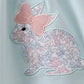 Blue floral bunny applique ruffle dress