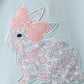 Blue floral bunny applique ruffle skorts set