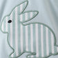Blue stripe bunny applique bubble