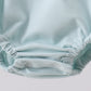 Blue stripe bunny applique bubble