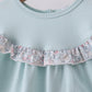 Blue floral bunny applique bloomer set