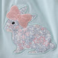 Blue floral bunny applique bloomer set