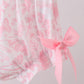 Pink bunny smocked lace collar bow bloomer set