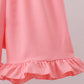 Pink bunny smocked lace collar shorts set