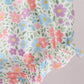 Pink floral cross embroidery ruffle bloomer set