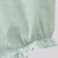 Green swiss dot cross sheep ruffle bubble