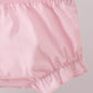 Green swiss dot cross sheep ruffle bloomer set