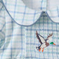 Blue plaid duck smocked ruffle shorts set