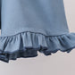 Blue plaid duck smocked ruffle shorts set
