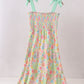 Pink floral smocked tiered dress