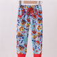 Blue character bamboo pants